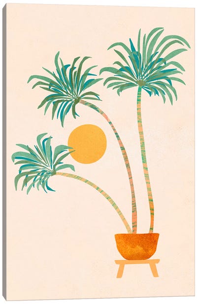 So-Cal Palms Canvas Art Print - Modern Tropical