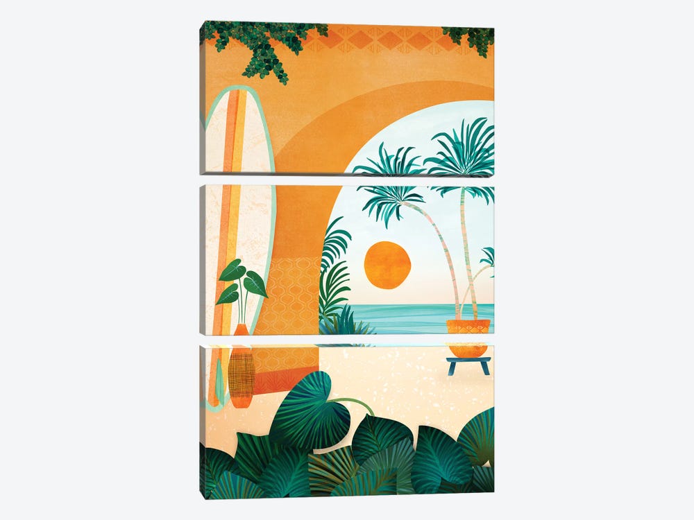 Seaside Surf Retreat by Modern Tropical 3-piece Canvas Art Print