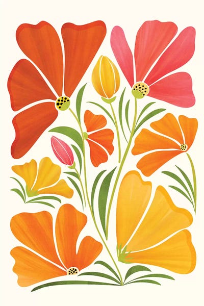 Summer Wildflowers by Modern Tropical canvas print