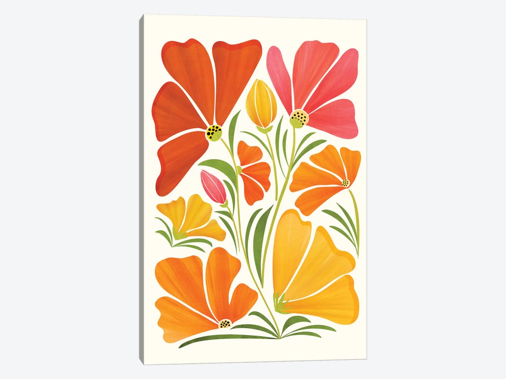 Summer Wildflowers by Modern Tropical 1-piece Canvas Art Print