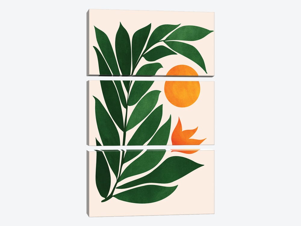 Garden Sunset III by Modern Tropical 3-piece Canvas Art Print
