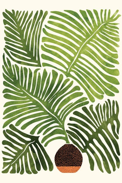 Large Minimalist Art - Canvas Prints: Summer Fern by Modern Tropical