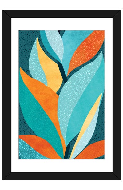 Abstract Tropical Foliage Paper Art Print - Modern Tropical