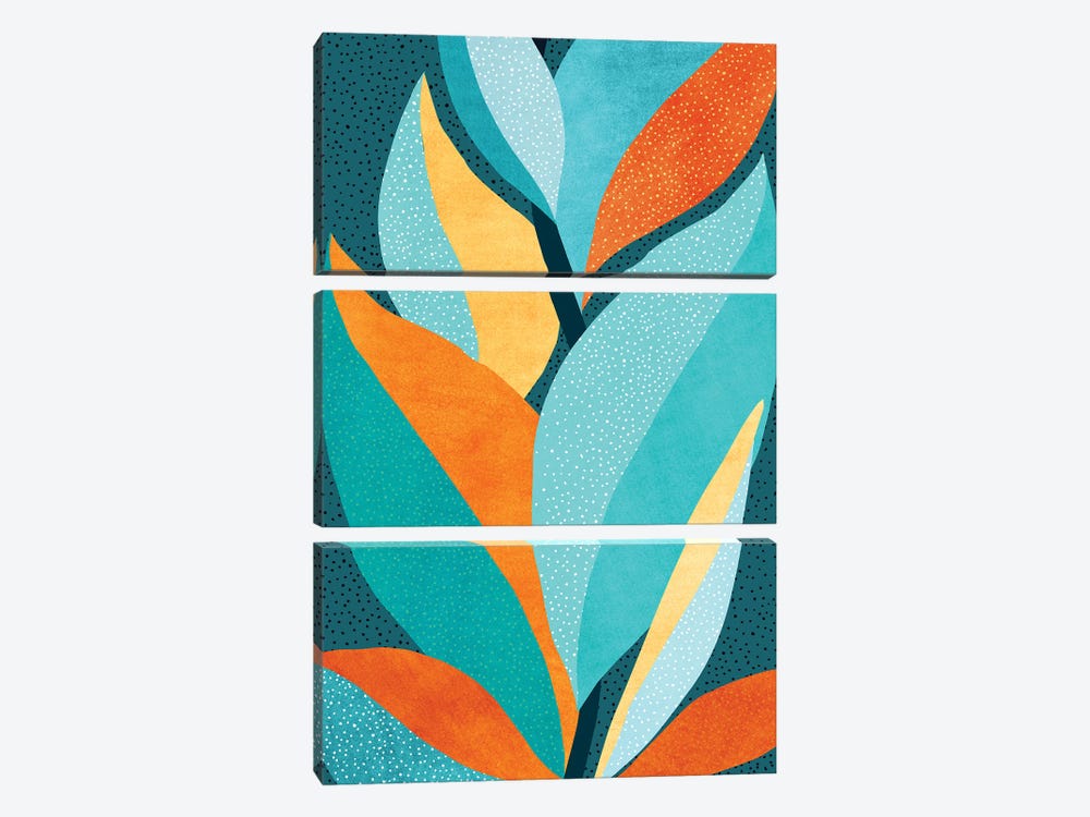 Abstract Tropical Foliage 3-piece Canvas Art