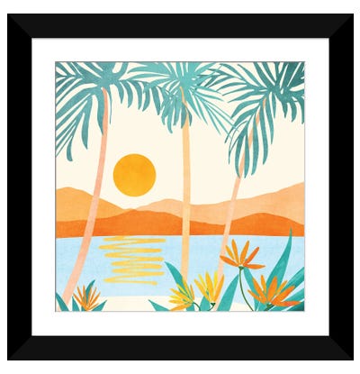 Bali Sunset Paper Art Print - Modern Tropical
