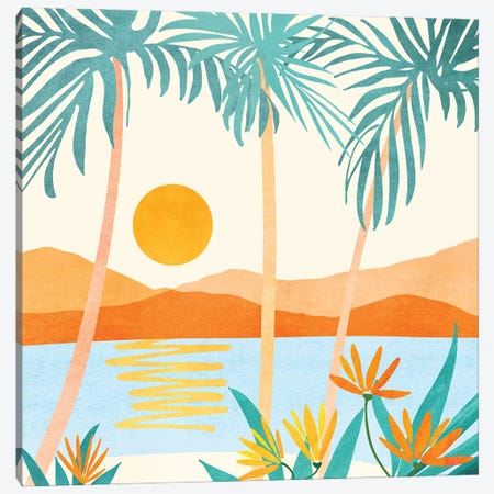 Bali Sunset Canvas Print #MTP166} by Modern Tropical Canvas Artwork
