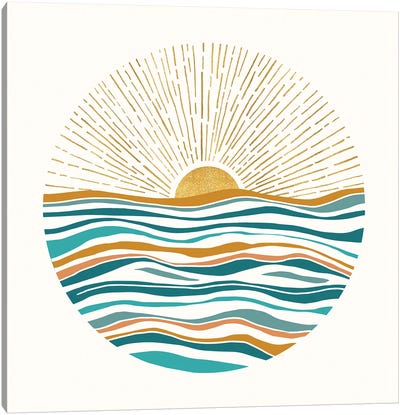 The Sun and The Sea II Canvas Art Print - Seventies Nostalgia Art
