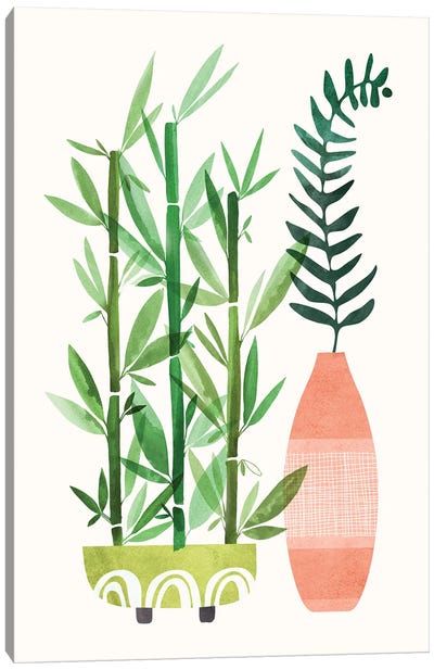 Bamboo and Fern II Canvas Art Print - Modern Tropical