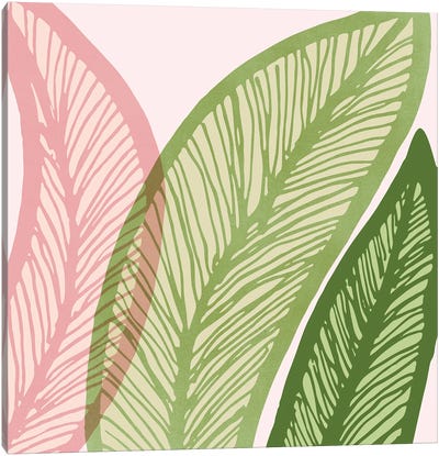 Modern Banana Leaf Canvas Art Print - Modern Tropical