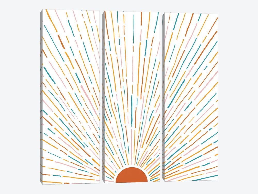 Sunshine All Around by Modern Tropical 3-piece Canvas Art Print
