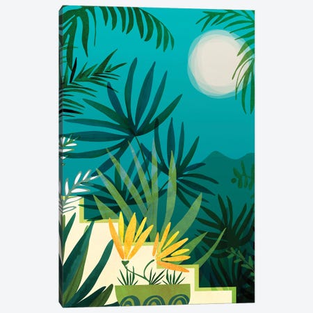 Rainforest With Moonlight Canvas Print #MTP180} by Modern Tropical Canvas Print