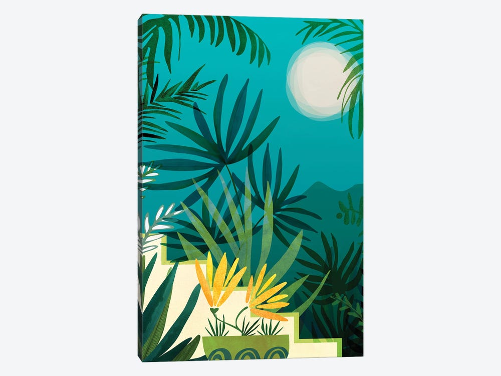 Rainforest With Moonlight by Modern Tropical 1-piece Canvas Art Print