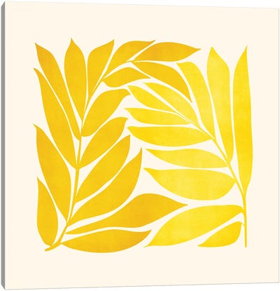Mid Mod Vines Canvas Art Print - Tropical Leaf Art