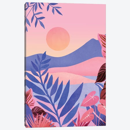 Hawaiian Sunset Canvas Print #MTP185} by Modern Tropical Canvas Artwork