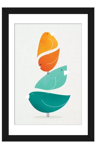 Bird Stack II Paper Art Print - Modern Tropical