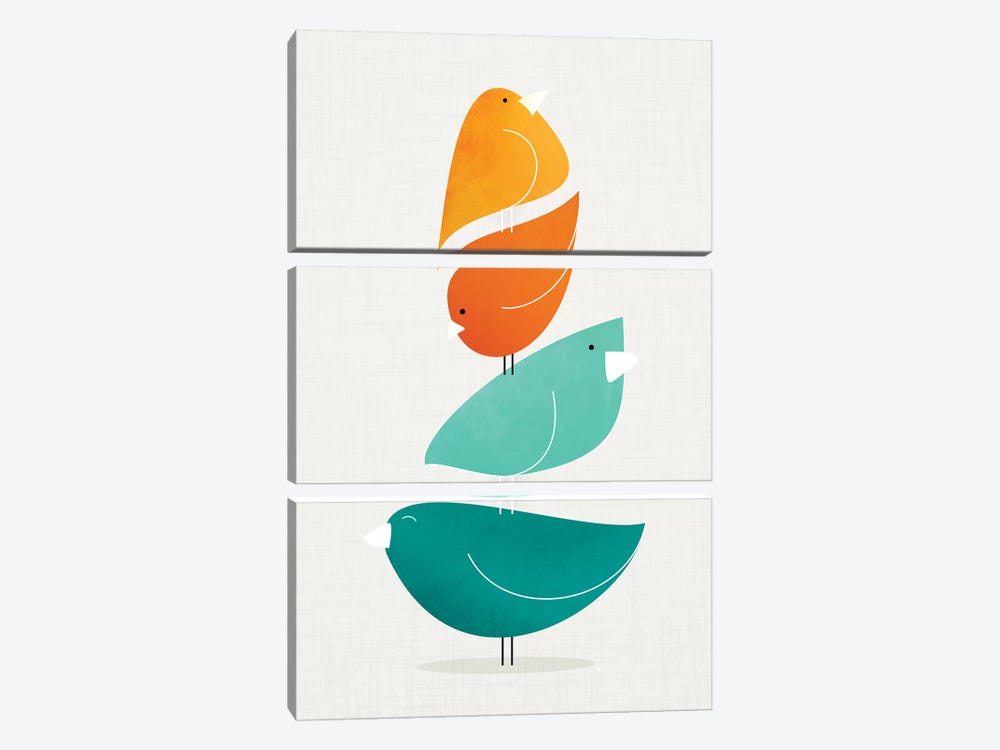 Bird Stack II by Modern Tropical 3-piece Art Print