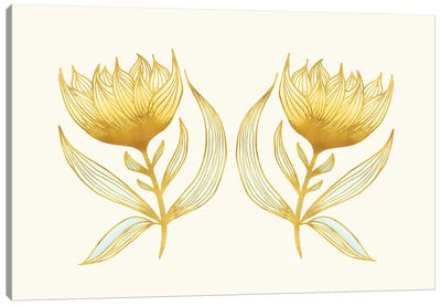 Sunflower Sisters Canvas Art Print - Modern Tropical