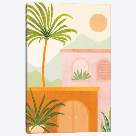 Tropical Mountain Village Canvas Print #MTP195} by Modern Tropical Art Print