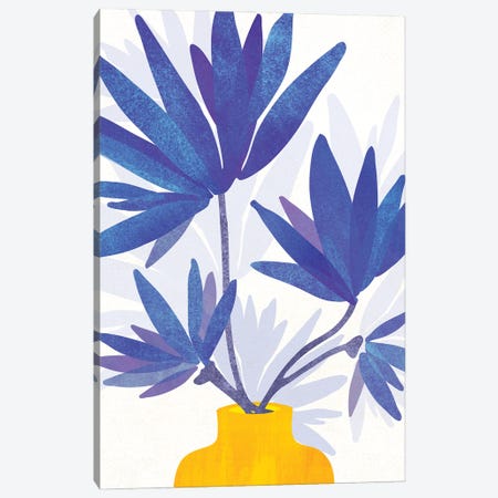 Indigo Blooms Canvas Print #MTP196} by Modern Tropical Art Print