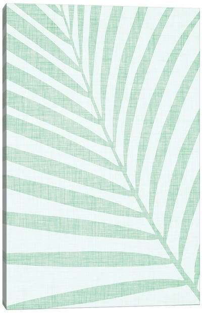 Pastel Palm Leaf Canvas Art Print - Modern Tropical
