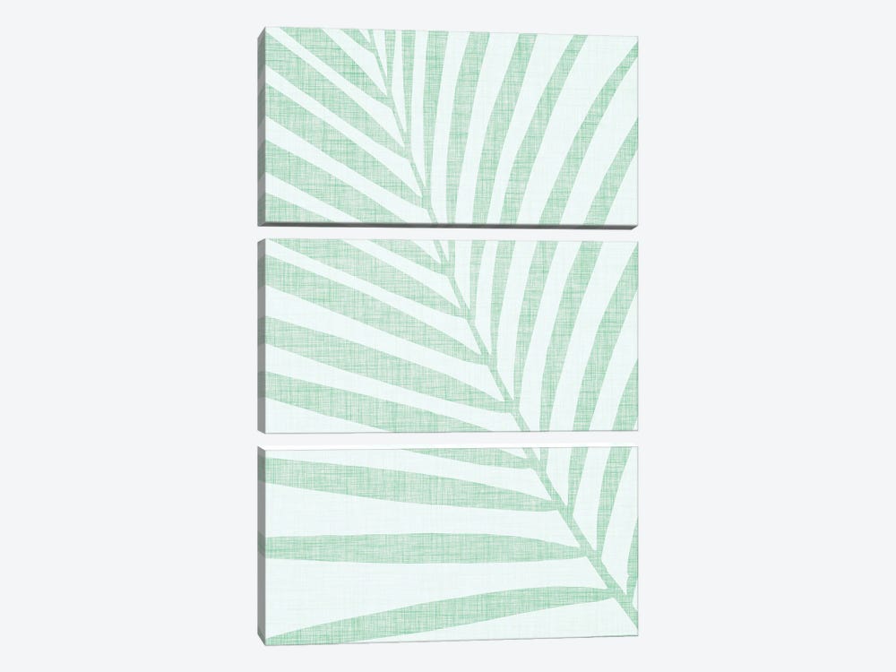 Pastel Palm Leaf by Modern Tropical 3-piece Canvas Print