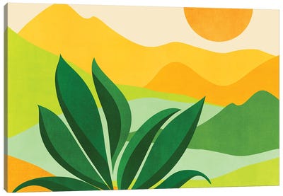 Peaceful Mountain Paradise Canvas Art Print - Modern Tropical
