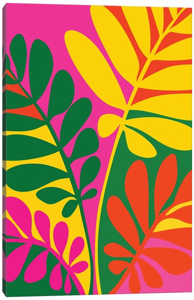Bright Botanic Canvas Art Print - Modern Tropical