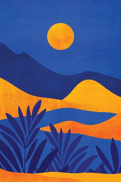 Moonrise Mountains by Modern Tropical wall art