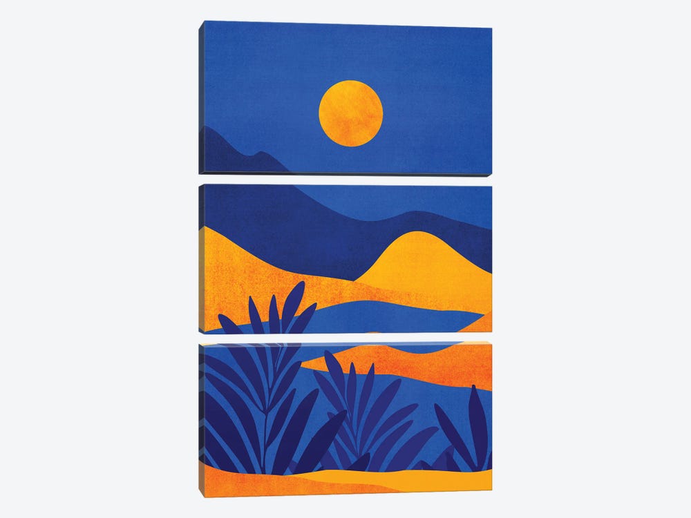 Moonrise Mountains by Modern Tropical 3-piece Canvas Print