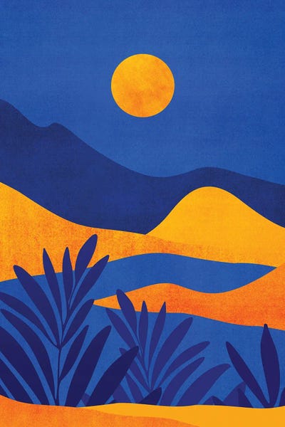 Blue: Moonrise Mountains by Modern Tropical