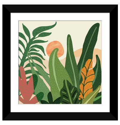 Desert Garden Sunset Paper Art Print - Modern Tropical