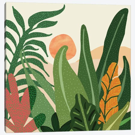 Desert Garden Sunset Canvas Print #MTP21} by Modern Tropical Canvas Art