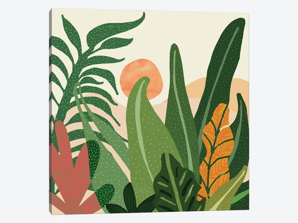 Desert Garden Sunset by Modern Tropical 1-piece Canvas Print