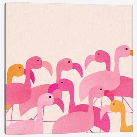 Florida Flamingos Canvas Print #MTP220} by Modern Tropical Canvas Art