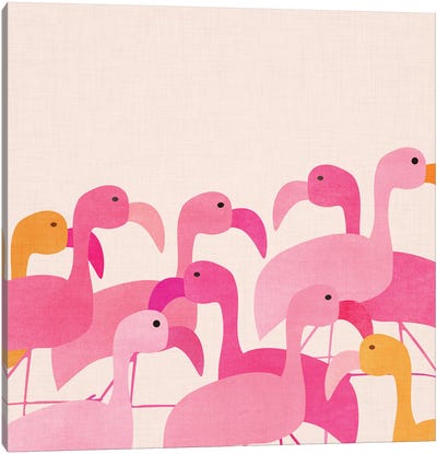 Florida Flamingos Canvas Art Print - Flamingo Art