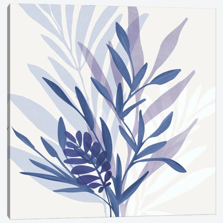 Bouquet Blues Canvas Print #MTP225} by Modern Tropical Art Print
