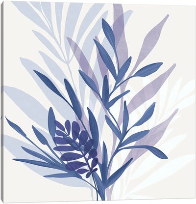 Bouquet Blues Canvas Art Print - Modern Tropical