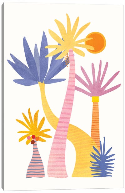 Whimsical Forest Canvas Art Print - Modern Tropical