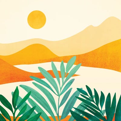 Golden Alpine Sunset by Modern Tropical canvas print