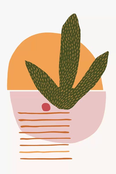 Minimalist Bohemian Decor: Desert Sunscape Green by Modern Tropical