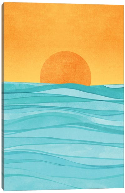 Coastal Sunset Canvas Art Print - Modern Tropical