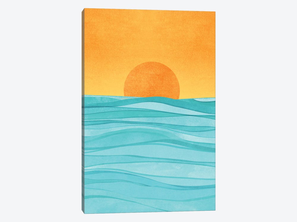 Coastal Sunset by Modern Tropical 1-piece Canvas Wall Art