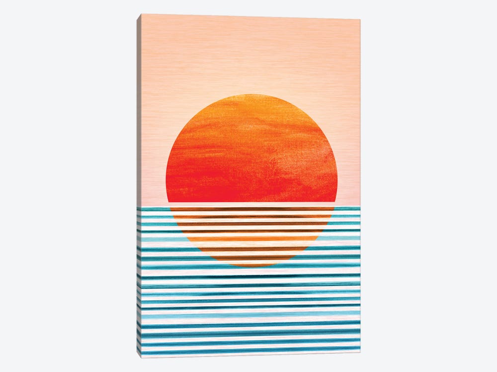 Geometric Minimalist Sunset by Modern Tropical 1-piece Canvas Wall Art