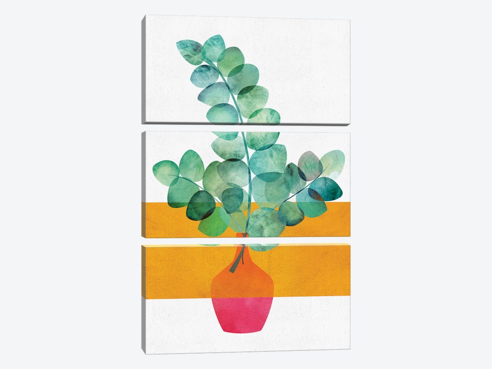 Eucalyptus And Sunshine by Modern Tropical 3-piece Canvas Art Print