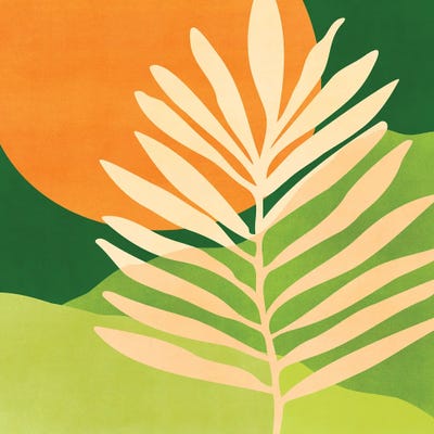 Sunny Palm Frond by Modern Tropical canvas print