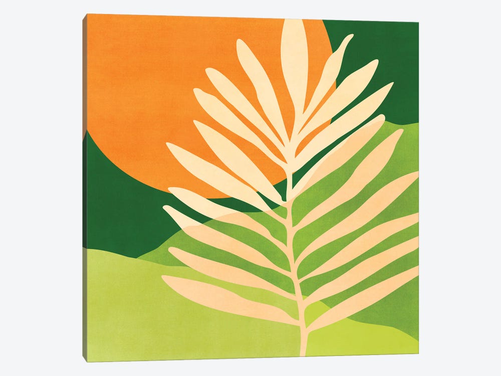 Sunny Palm Frond by Modern Tropical 1-piece Canvas Art Print