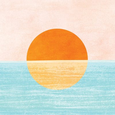 Seaside Sunset by Modern Tropical framed wall art