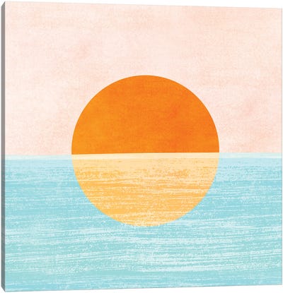 Seaside Sunset Canvas Art Print - Modern Tropical