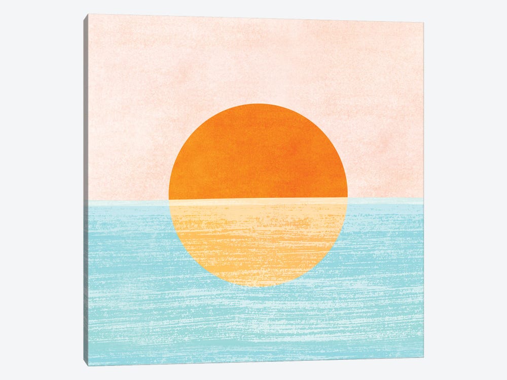 Seaside Sunset by Modern Tropical 1-piece Canvas Art