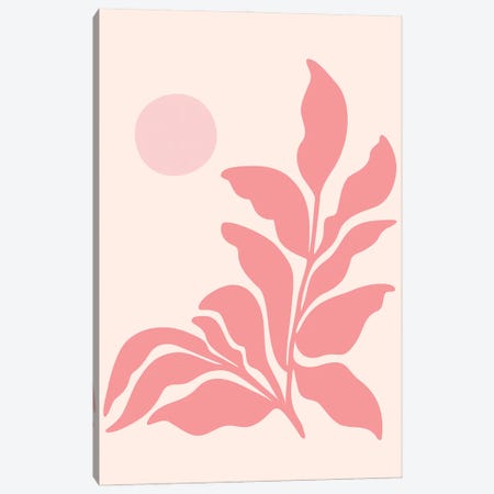 Retro Pink Garden Canvas Print #MTP243} by Modern Tropical Canvas Wall Art